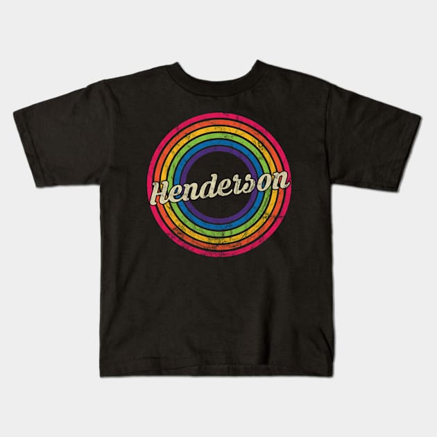 Henderson- Retro Rainbow Faded-Style Kids T-Shirt by MaydenArt